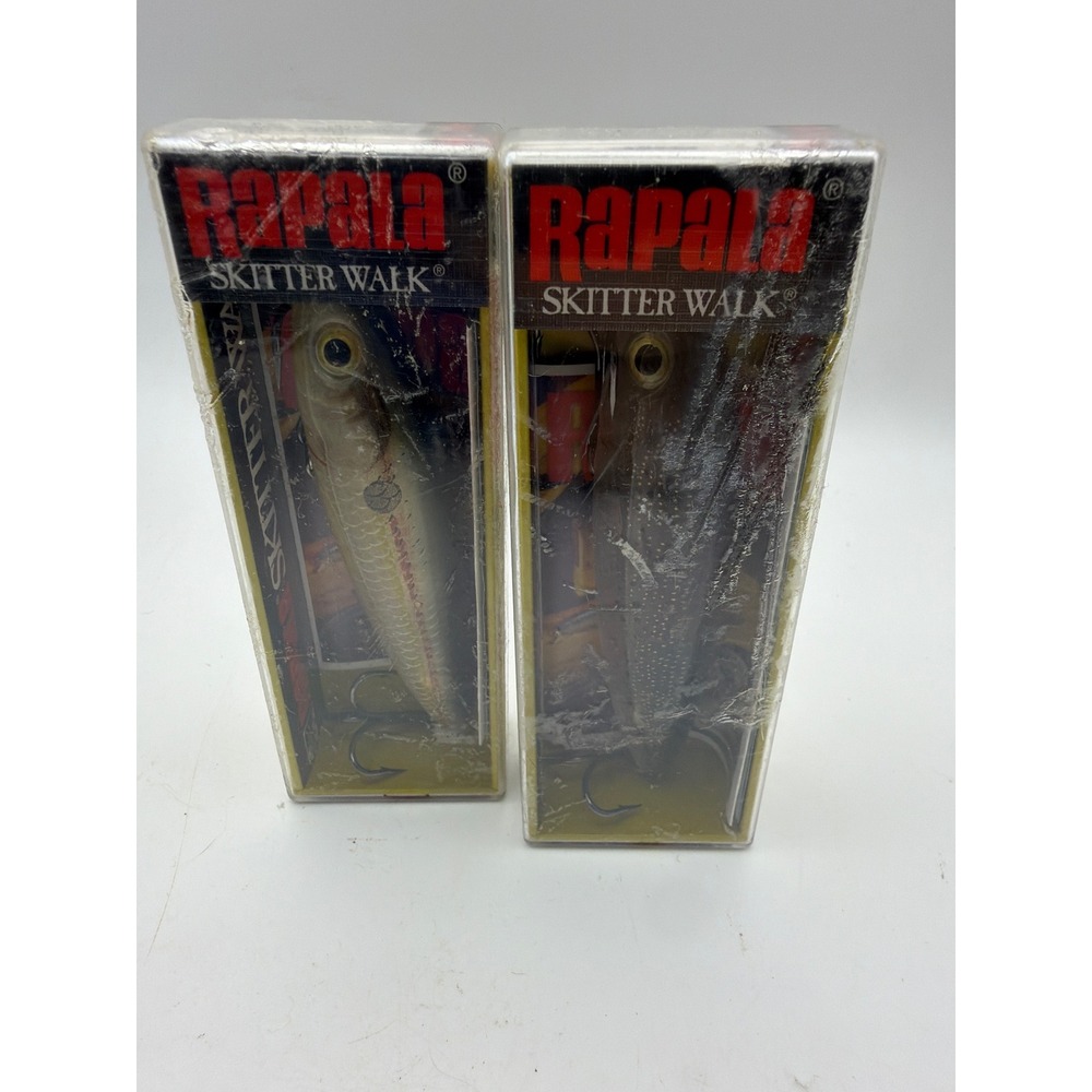 Lot of 2 Rapala Skitter Walk SW-8 Topwater Fishing Lures BST SDT 3-1/8in 7/16oz